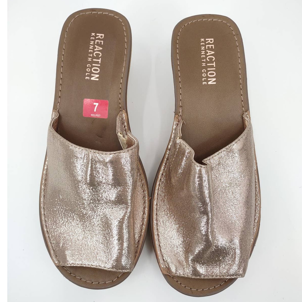 Kenneth Cole reaction Elena Rose gold sandal open toe platform 7